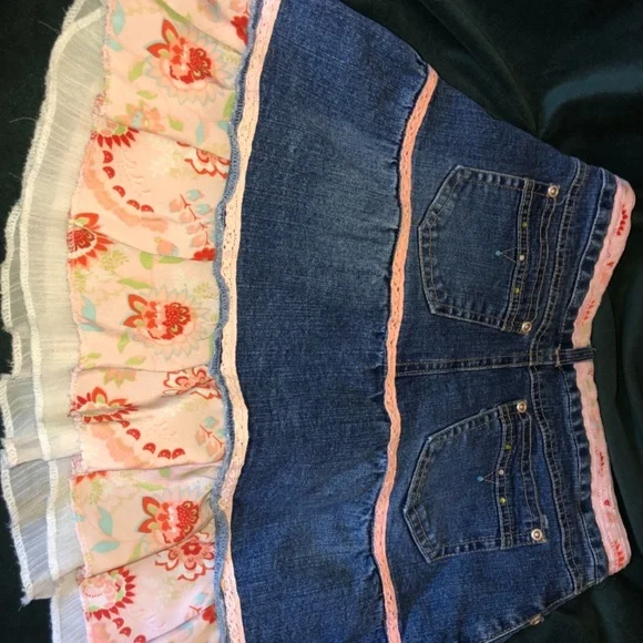 Jean Skirt Ruffles Crystal - Picture 6 of 6